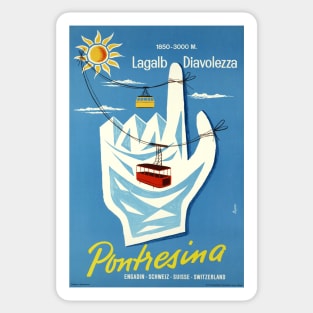 Pontresina, Lagalp Diavolezza, Engadin,Schweiz,Ski Poster Sticker